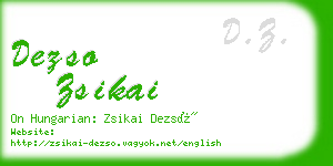 dezso zsikai business card